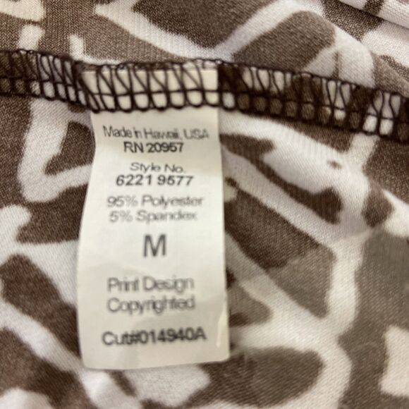 Torrie Richards Dress Womens Medium Brown Floral Honolulu faux wrap Stretch - Picture 6 of 7